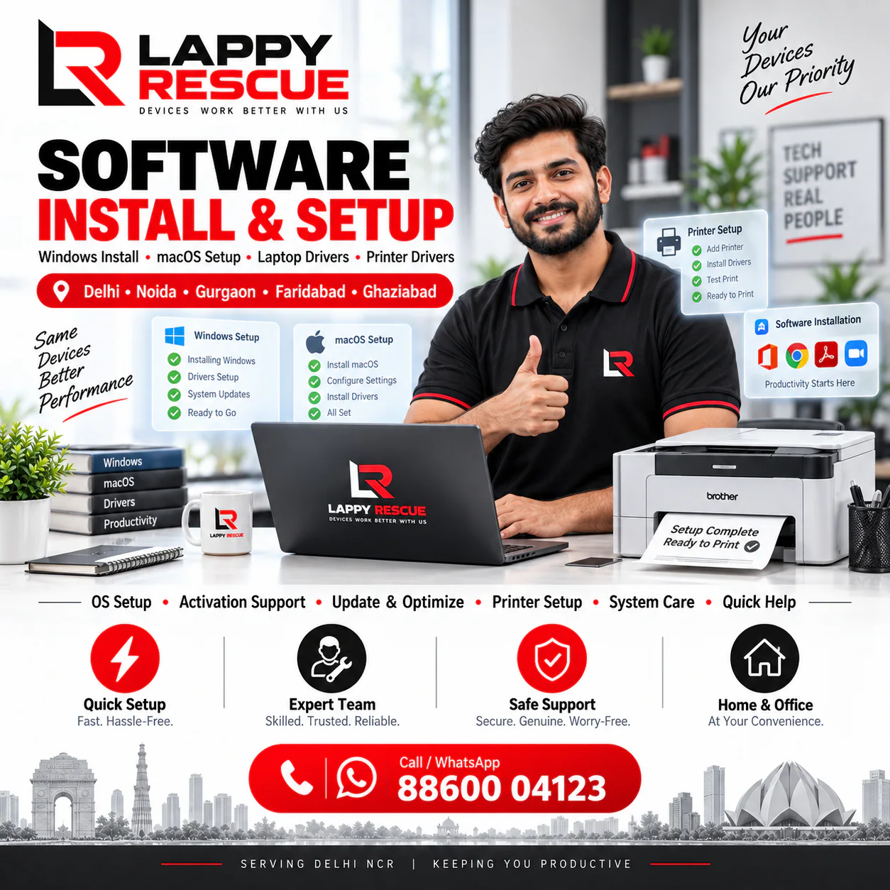 Software installation and setup across Delhi NCR