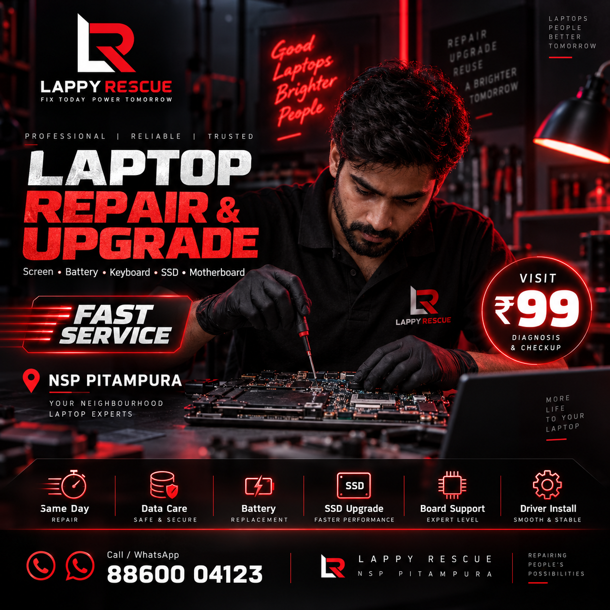 Laptop repair and upgrade in NSP Pitampura