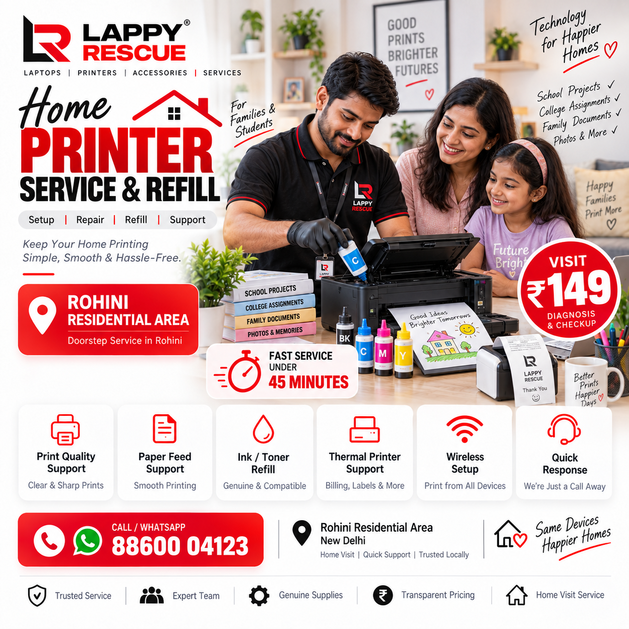Home printer service and refill in Rohini